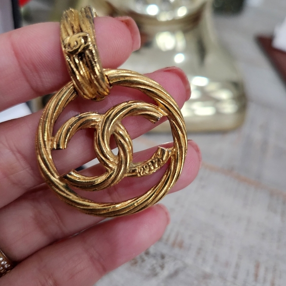 Chanel vintage dangling bamboo earrings 2 way - Picture 3 of 10